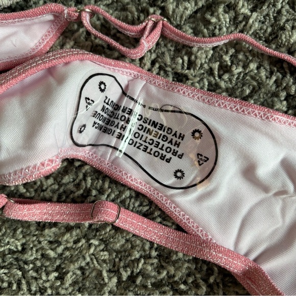 “Pink Glittery Two-Piece Bikini Set - Size Small” - Picture 7 of 7
